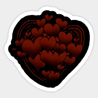 Autumn Hearts Patterned Swirl Heart Sticker